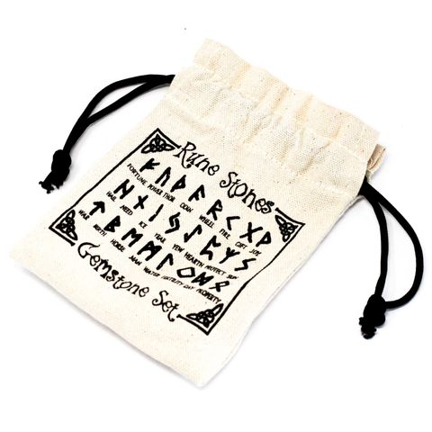 Runes Stone Set in Pouch - Crystal