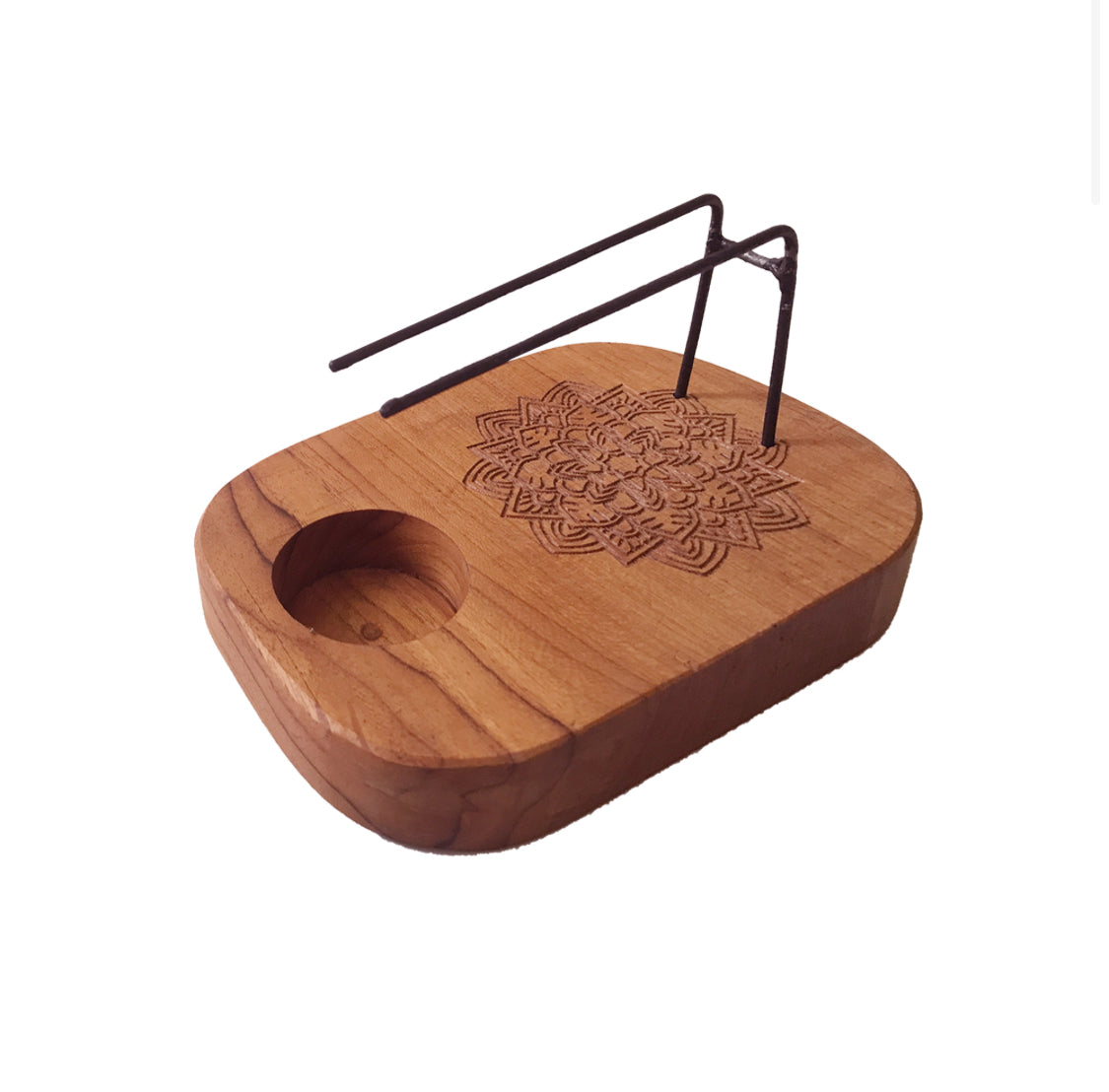 Palo Santo Heater - Teak Wood - Mandala Design