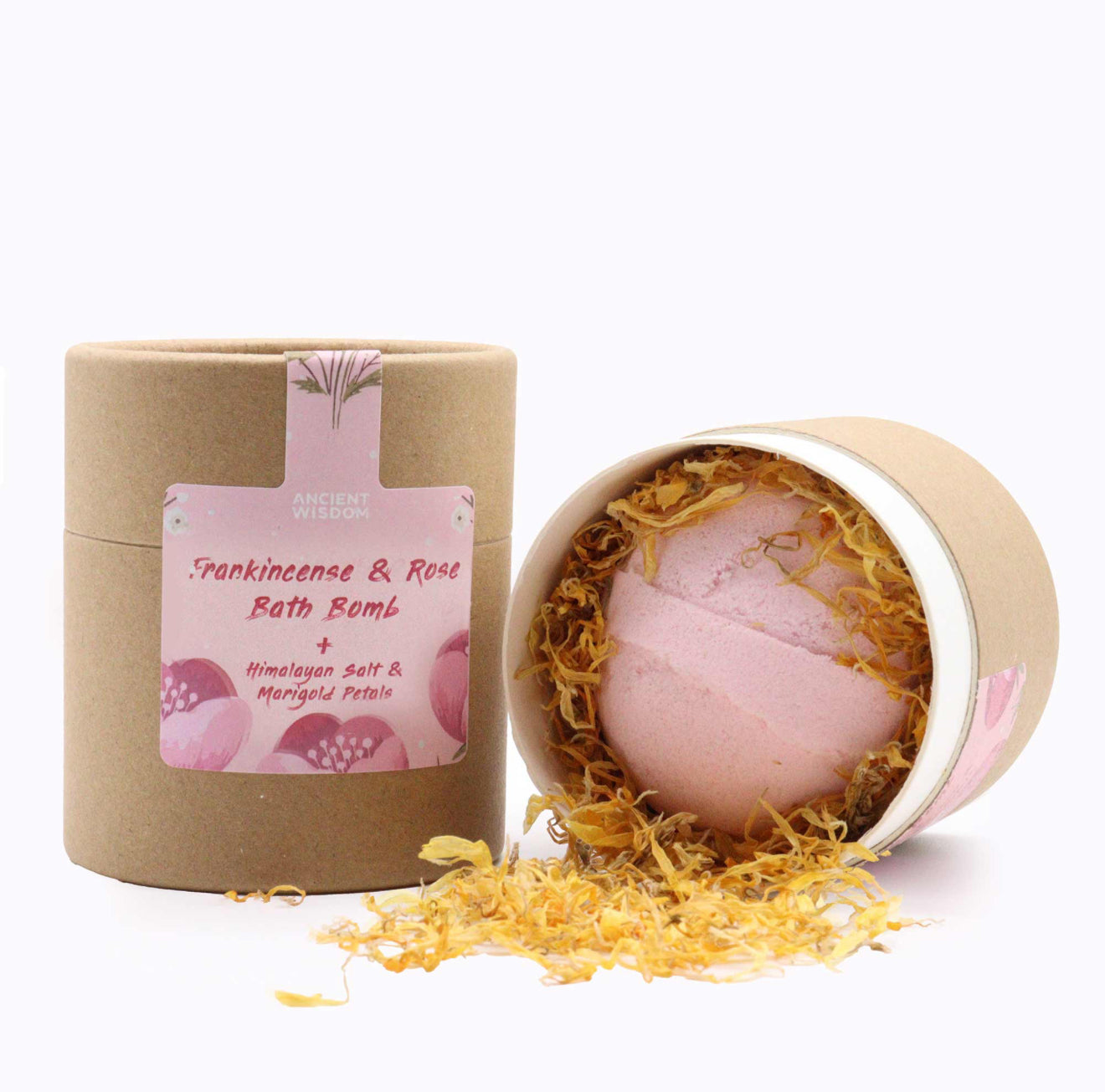 Blooming Bliss Aromatherapy Set. Bath Bomb, Bath Salts and Marigold Petal Gift Set