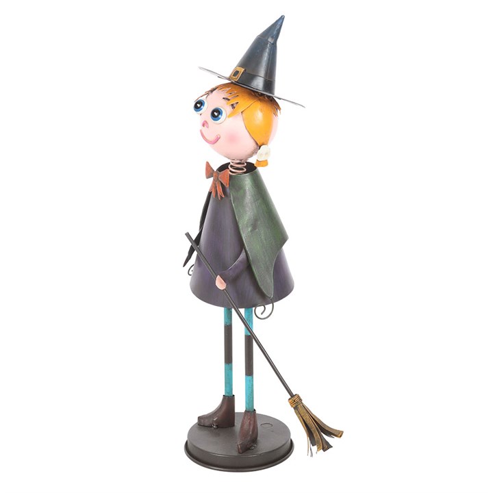 Winnie The Witch- Metal Witch Ornament with Broom