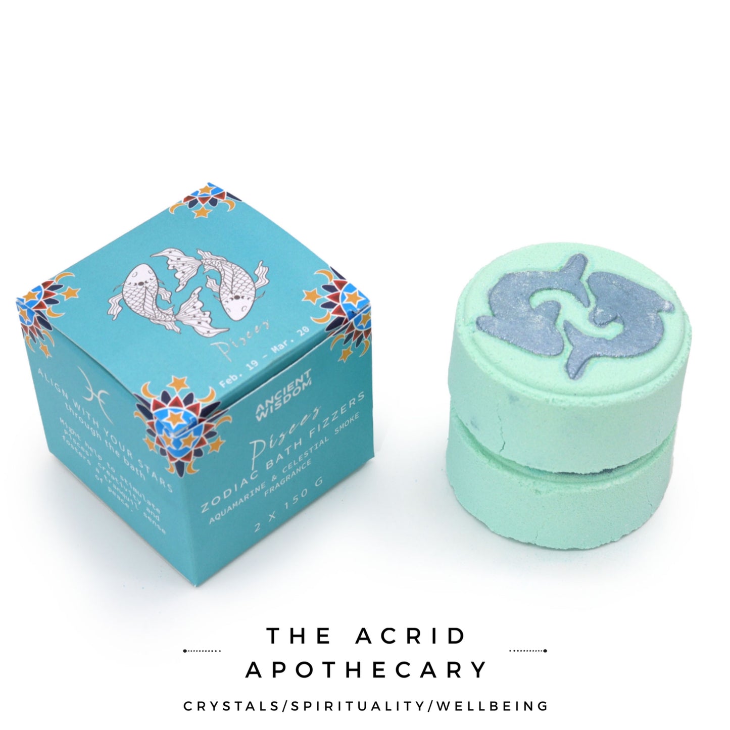 Set of Zodiac Bath Fizzers with Horoscope - Pisces