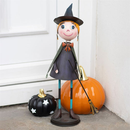 Winnie The Witch- Metal Witch Ornament with Broom