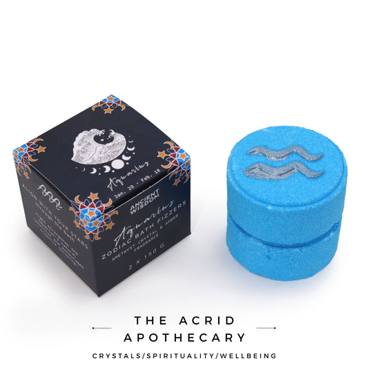 Set of Zodiac Bath Fizzers with Horoscope - Aquarius