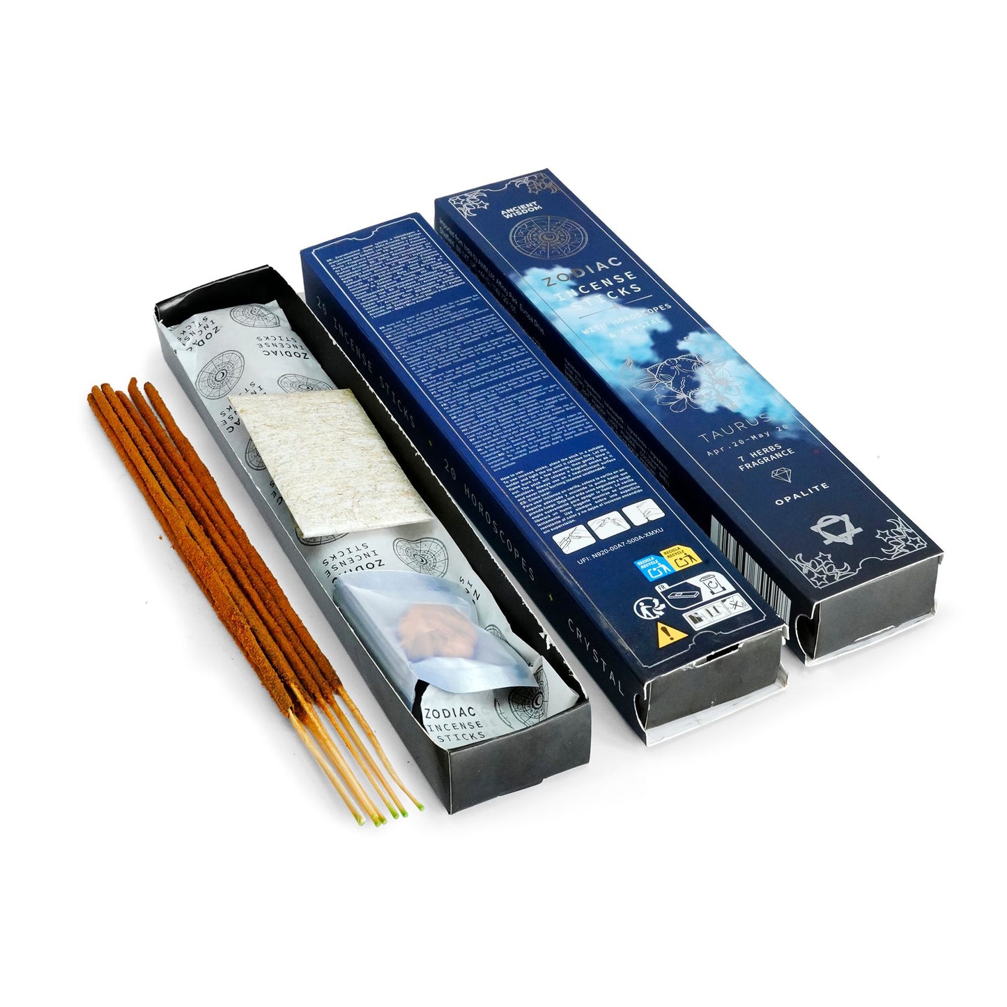 7 Herbs Zodiac Gemstone Crystal Incense - Taurus