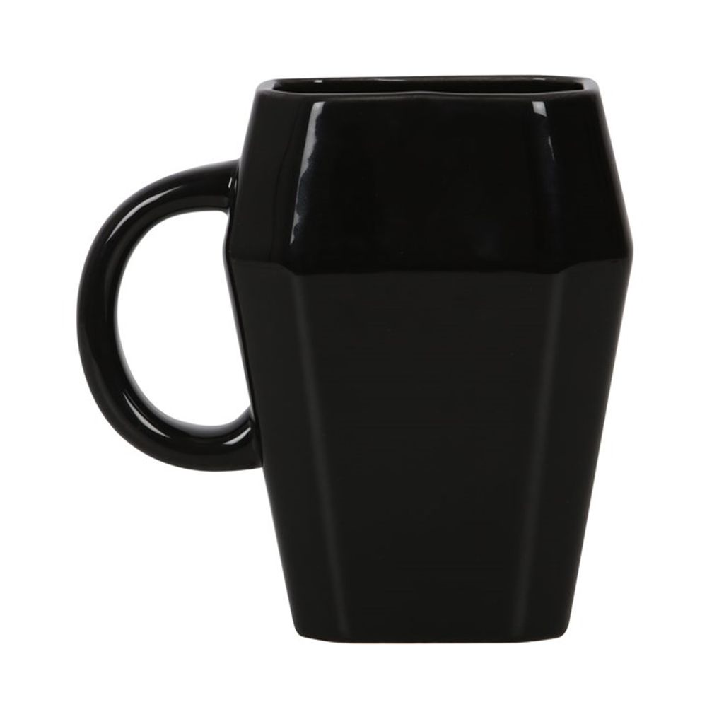 Death Before Decaf Coffin Mug