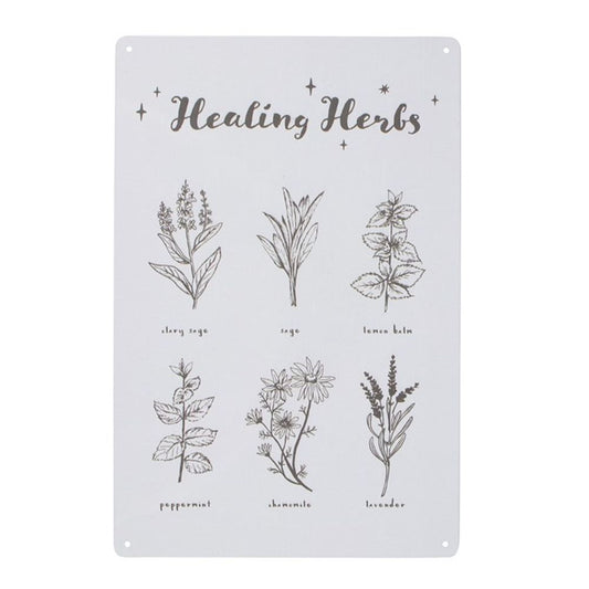 Healing Herbs Metal Sign