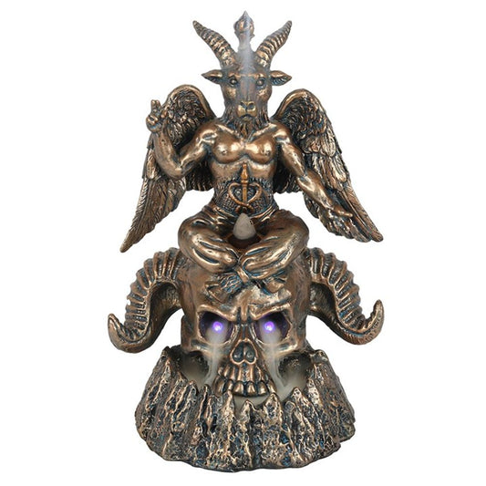 Gold Baphomet LED Backflow Incense Burner